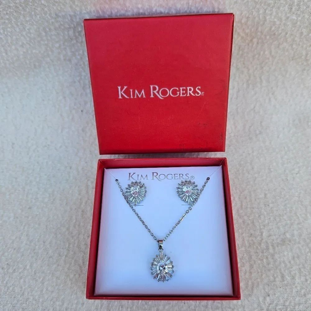 Kim Rogers Crystal Gemstone Earring and Necklace Set